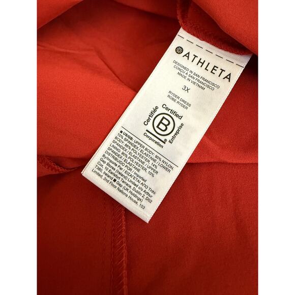 Athleta Long Brick Terra Cotta Dress Back Cut Out 3X Flowy Comfortable Athletic - Picture 7 of 12